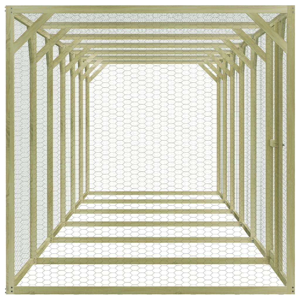 vidaXL Chicken Cage 29.5'x4.9'x4.9' Impregnated Wood Pine and Steel-1
